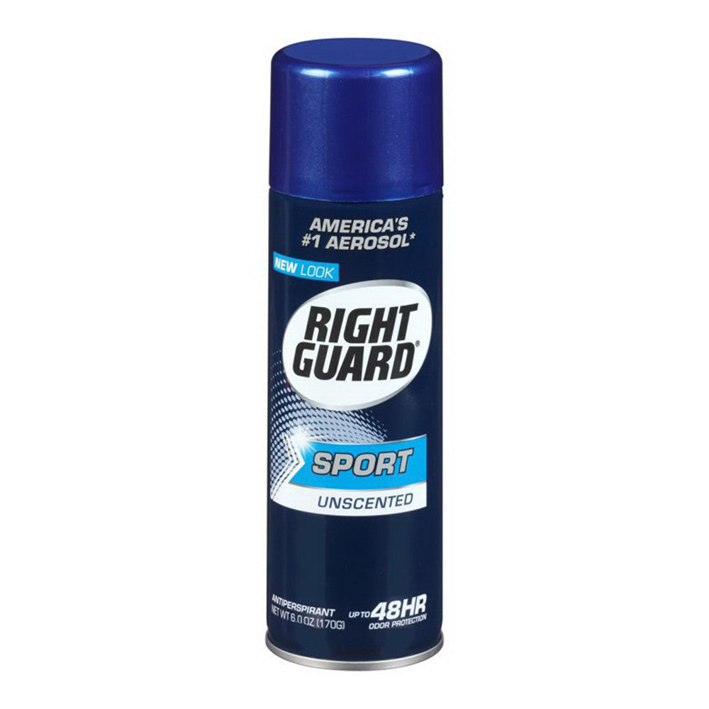 Right Guard Sport Antiperspirant Deodorant Aerosol Spray Unscented, 6 Oz